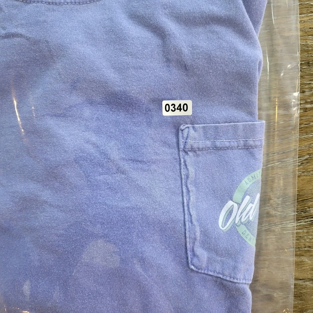 Old Row Comfort Colors Long Sleeve Pocket T-Shirt Purple Mens XL Admit Nothing